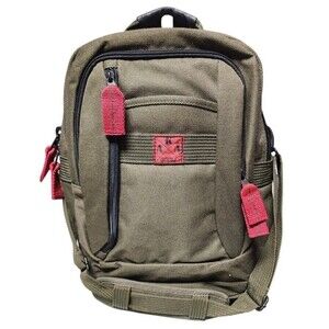 AKA Olive Green Heavy Canvas Backpack Shoulder Bag NWOT